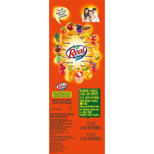 Real Fruit Power Juice, Mango, 1L (Pack of 2)