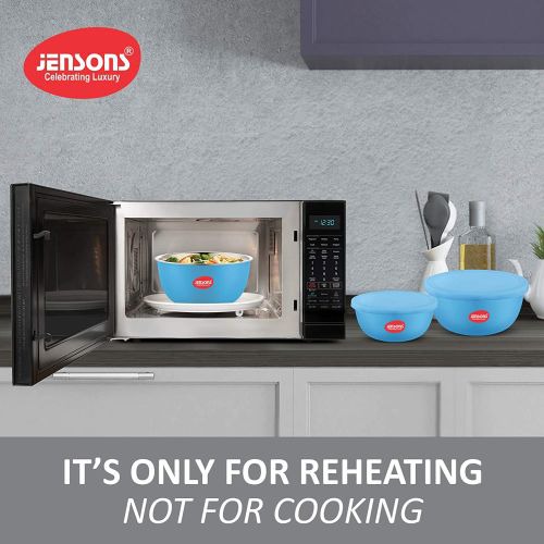 Jensons JEN-118 Flora Microwave Safe with Lid Stainless Steel 3 Pcs Bowl Set